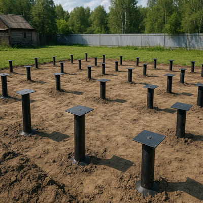 Винтовые сваи Ø108 под дом 8×10
